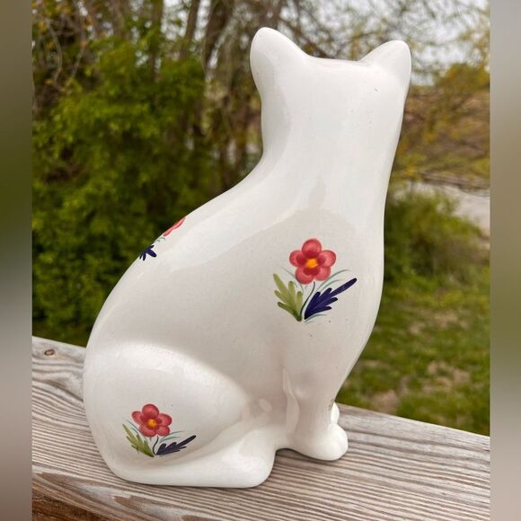 Vintage White Elpa Alcobaca Collectible Ceramic Cat Figurines - Picture 7 of 9